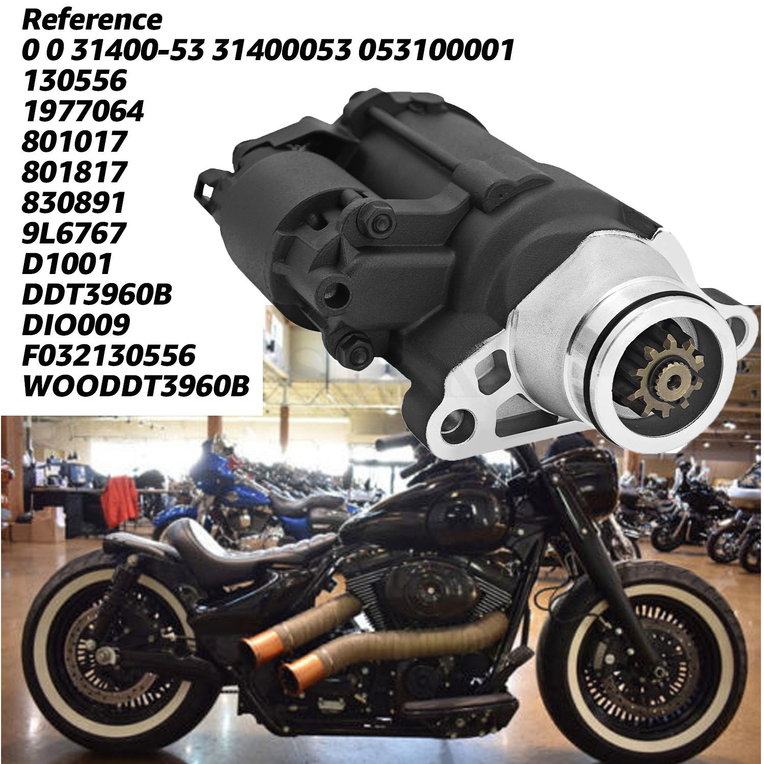 NEW High Torque Starter 80-1017 Fits Black M8 Touring Replacement #31400053
