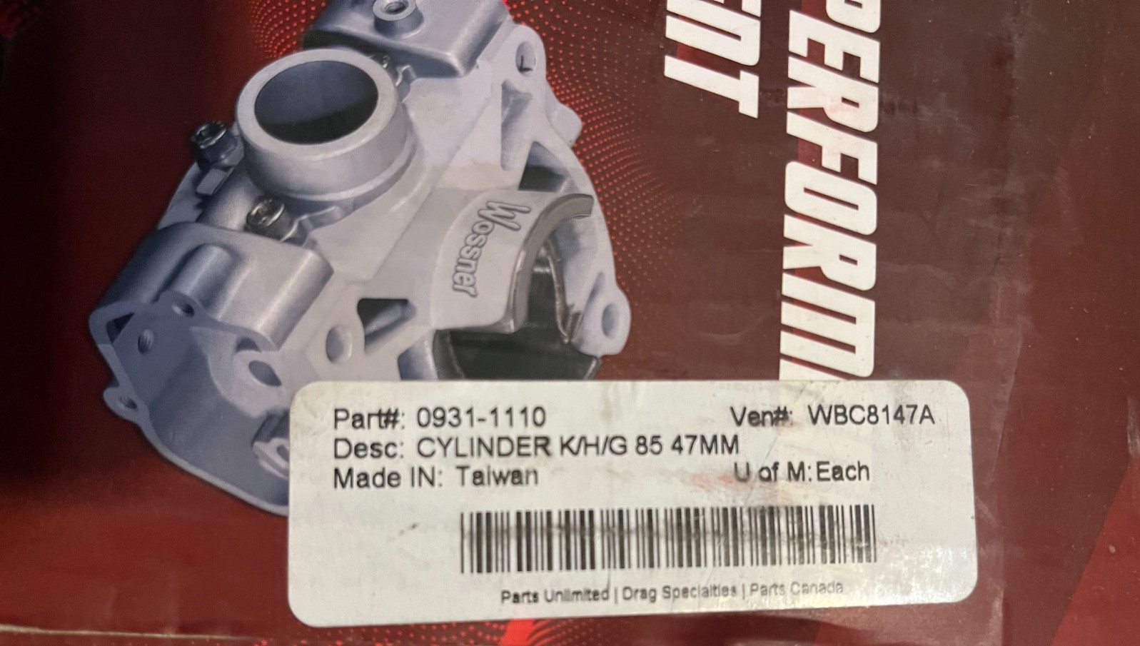 Wossner WBC8147A Performance Cylinder 85 KTM, HUSKY, GASGAS p/n 0931-1110