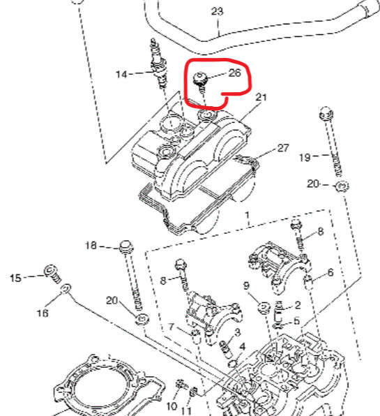YZ250F, YZ250FX, WR250F, WR450F, YZ450F, YZ450FX, ENGINE VALVE COVER BOLT & SEAL