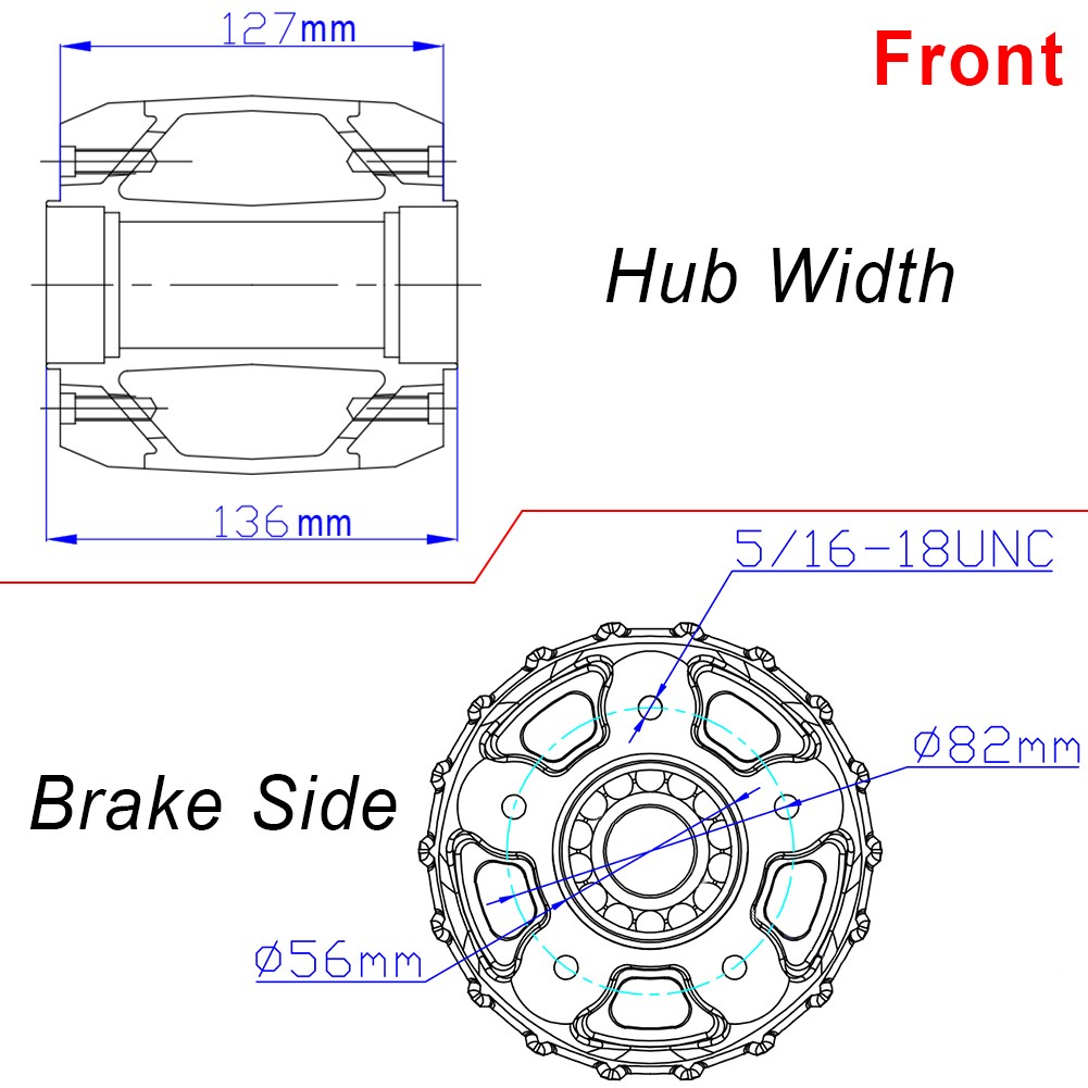 21×2.15 Fat Spoke Front Wheel Rim DUAL/Single Disc for Harley Dyna Street Bob