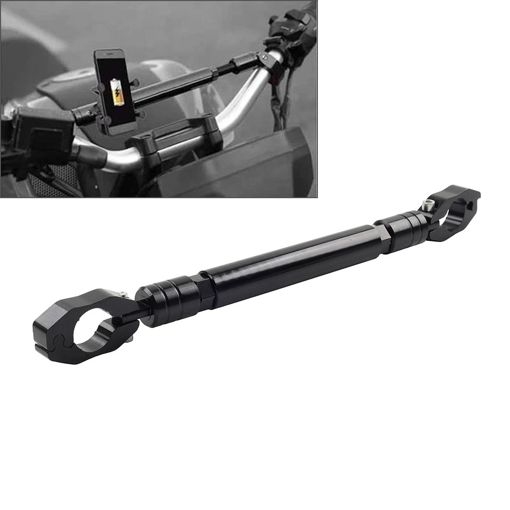 7/8in 22mm Motorcycle Handlebar Balance Bar Aluminum Alloy Cross Brace Black