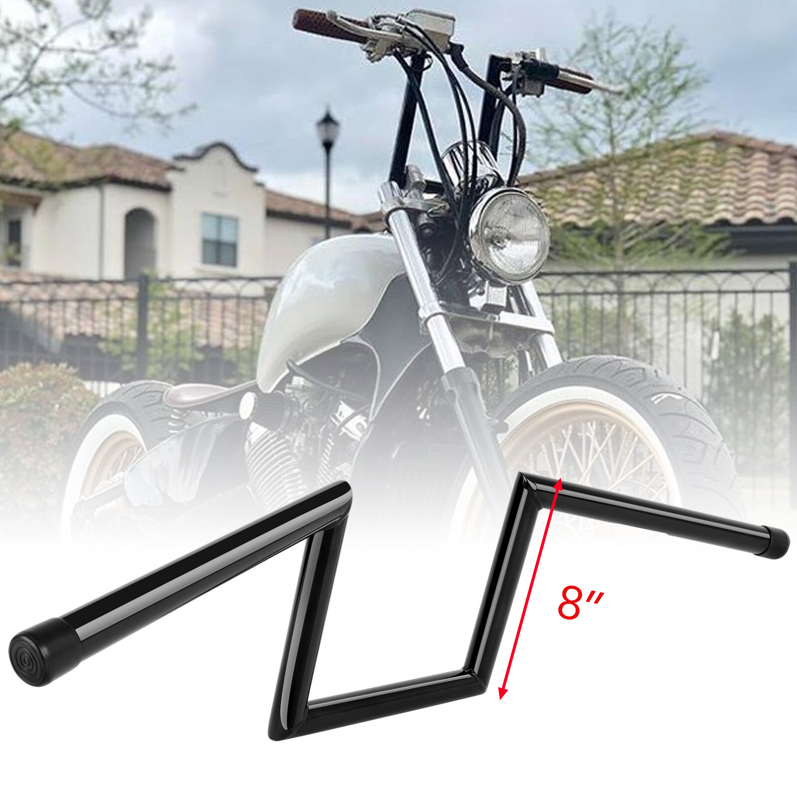 25mm 1″ Handlebar 8″ Rise Z Bar Hanger For Honda Shadow VT750 1100 VLX600 Bobber