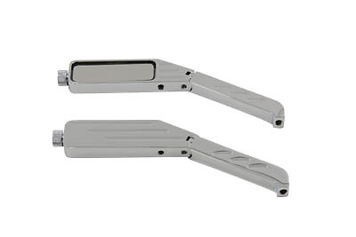 Rectangle Ball Milled Mirror Set with Billet Stems fits Harley Davidson