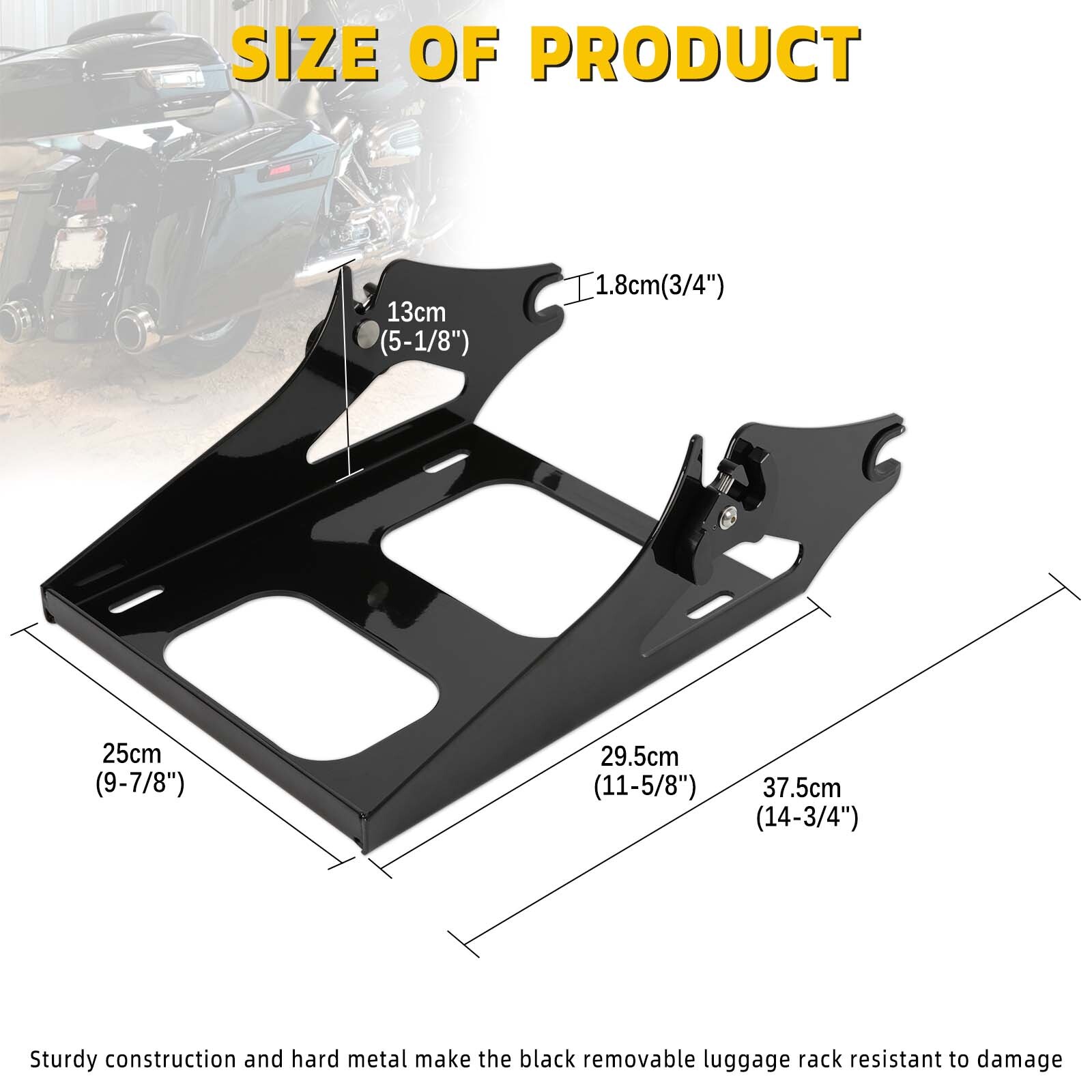 For Harley Touring 14-24 Quick Release Two-up Tour Pack Rack Mount Docking Kit