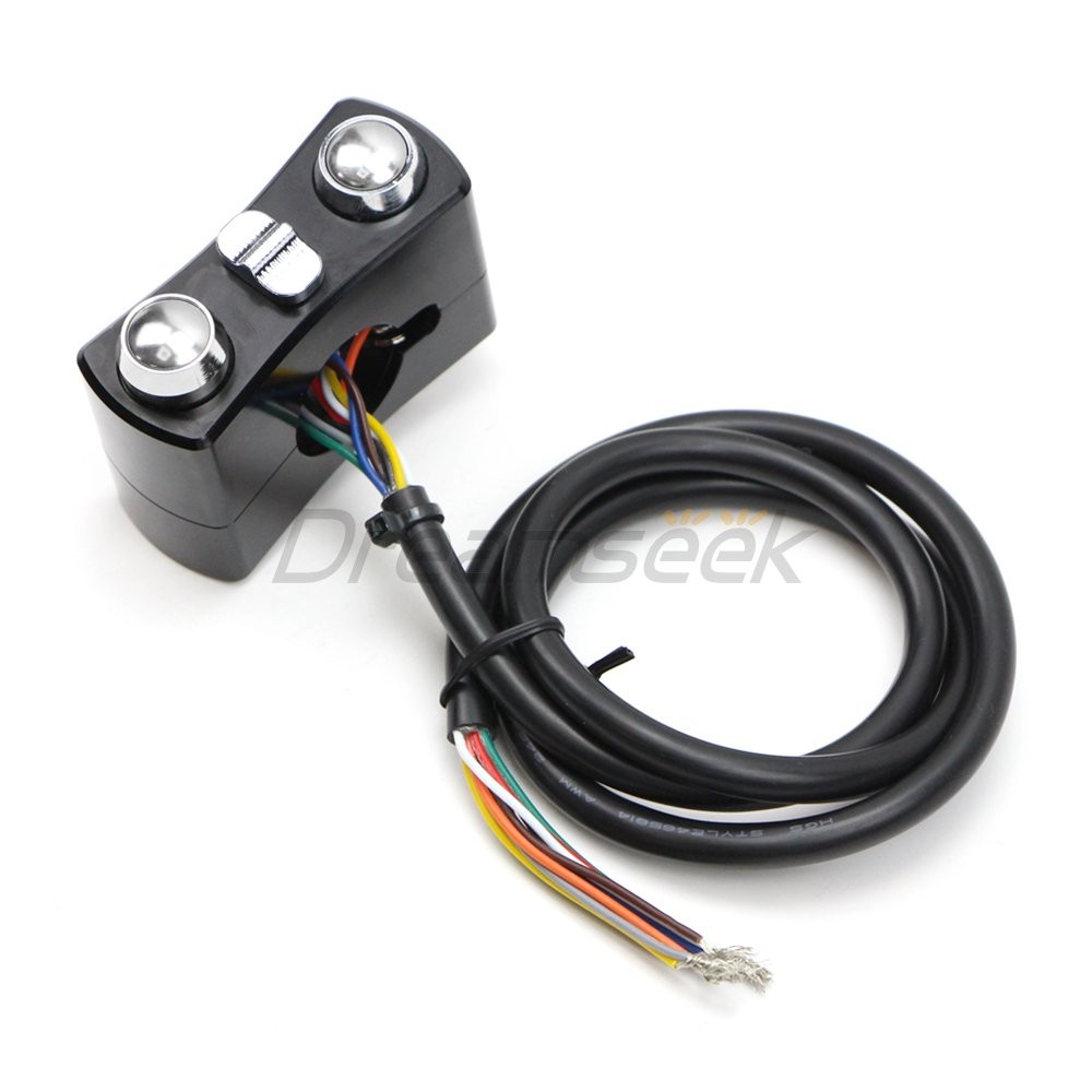 1” Handlebar Control Switch Button Horn Turn Signal Universal for Harley Black