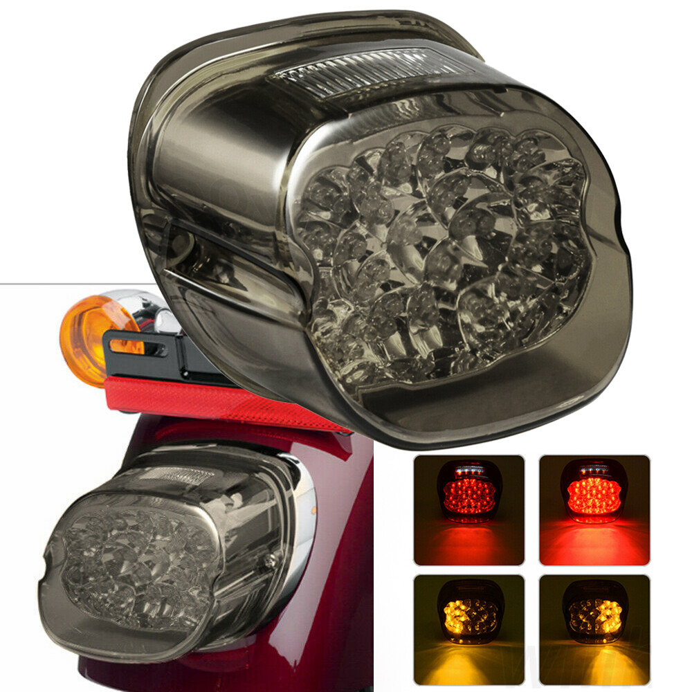 Smoke Lens LED Tail Light Brake Turn Signal for Harley Sportster Softail Touring