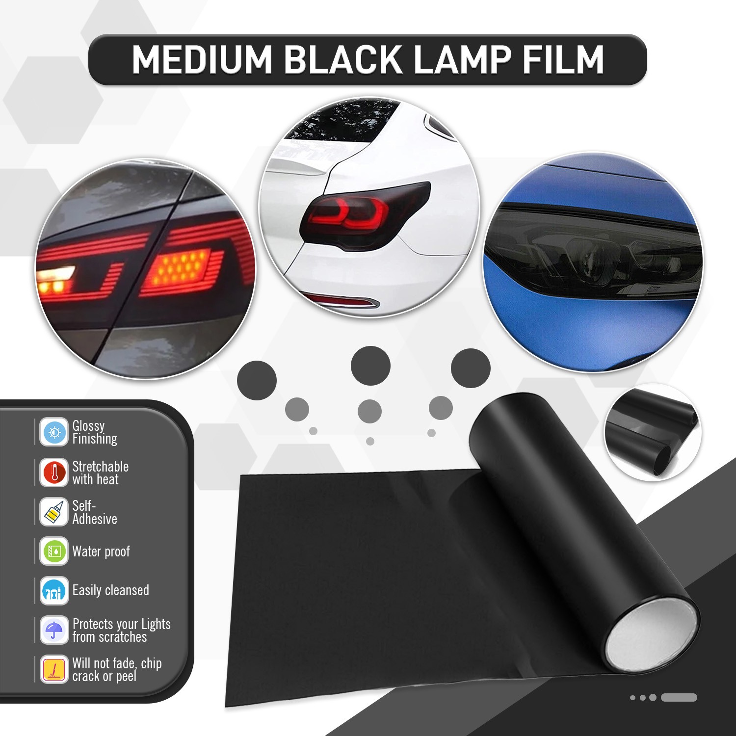 Durable Light Tint Film Motorcycle Accessories Protection and Easy Installation