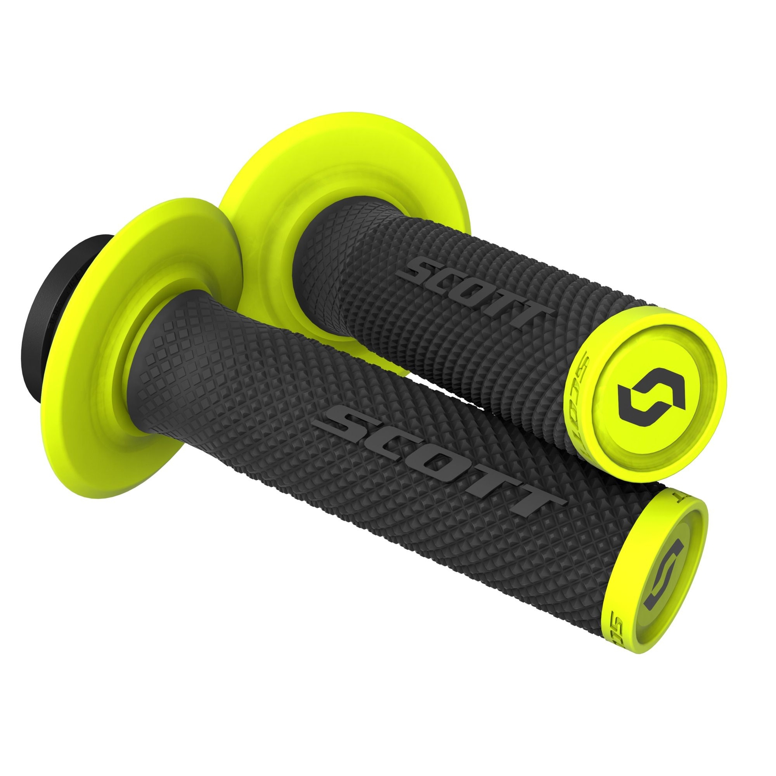 SCOTT USA SX2 LOCK-ON MX HANDLEBAR GRIPS BLACK/YELLOW