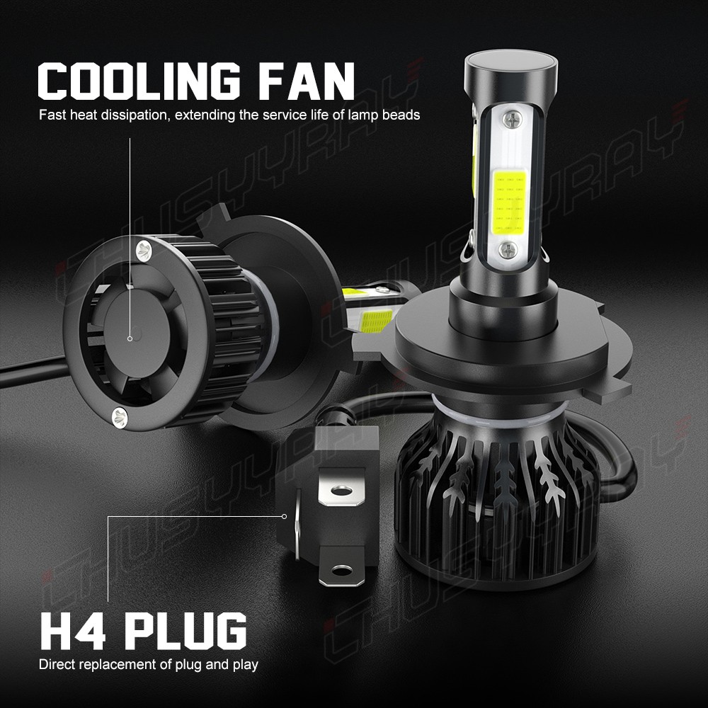High Power LED Headlight H4 Bulbs Lights for Yamaha Road Star 1999 2000-2014