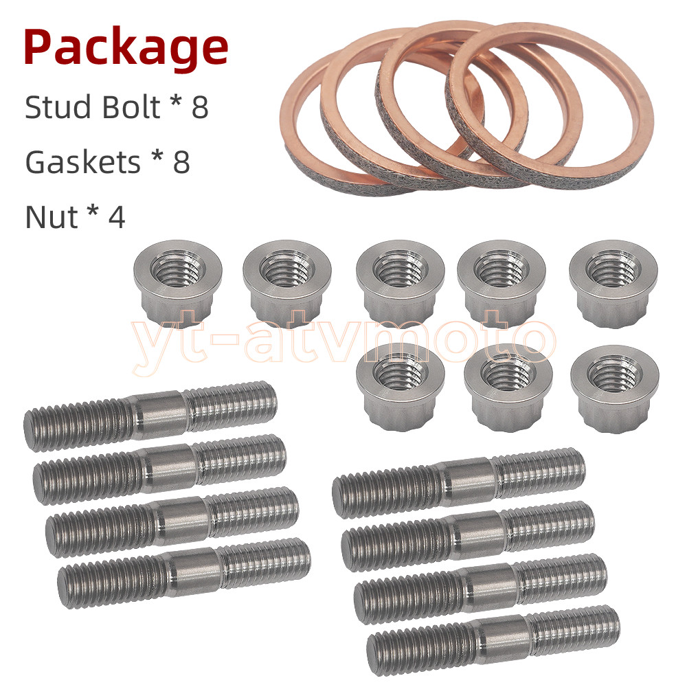 Exhaust Studs Muffler Bolts Nuts Gasket Kit Yamaha YZF R6 06-20 #95612-08625-00