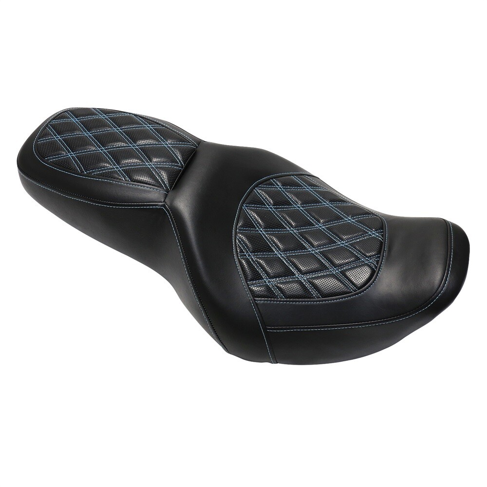 Blue Thread Full Driver & Passenger Seat Set For Harley for Road King 1997-2007