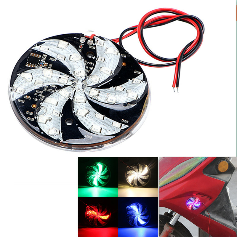 Motorcycle Fire Wheel Flash Lamp Colorful Atmosphere Windmill LED Strobe Light