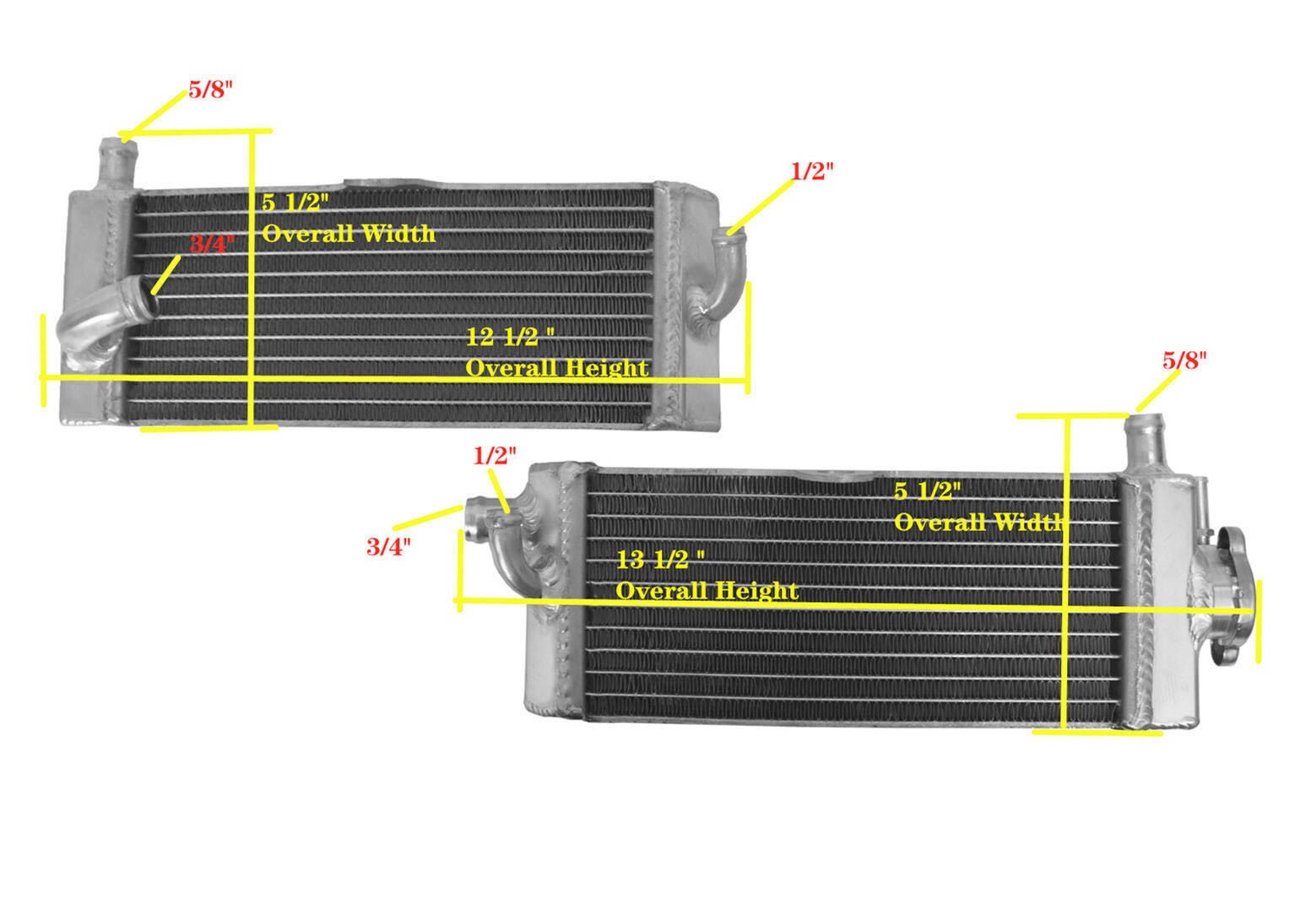 All Aluminum Cooling Radiator For 1996-2001 2000 1999 1998 Yamaha YZ125 / YZ 125