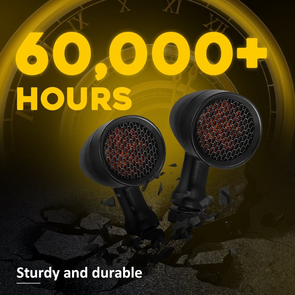 LED Black Motorcycle Bullet Amber Blinker Running Turn Signals Light 2Pcs