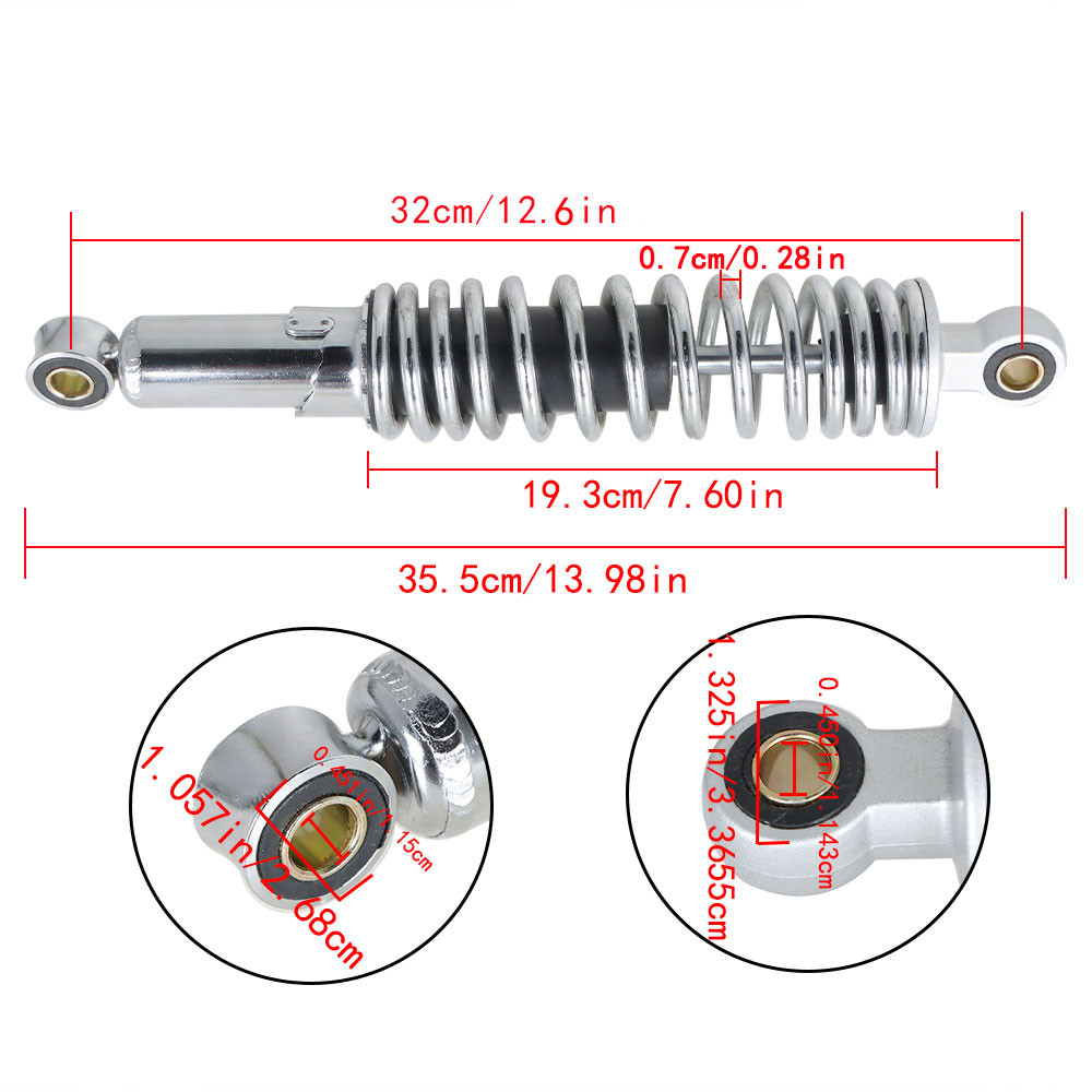 2pcs Chrome Rear Shocks Absorber 320mm For FXR Sportster XL883 1200 72 48
