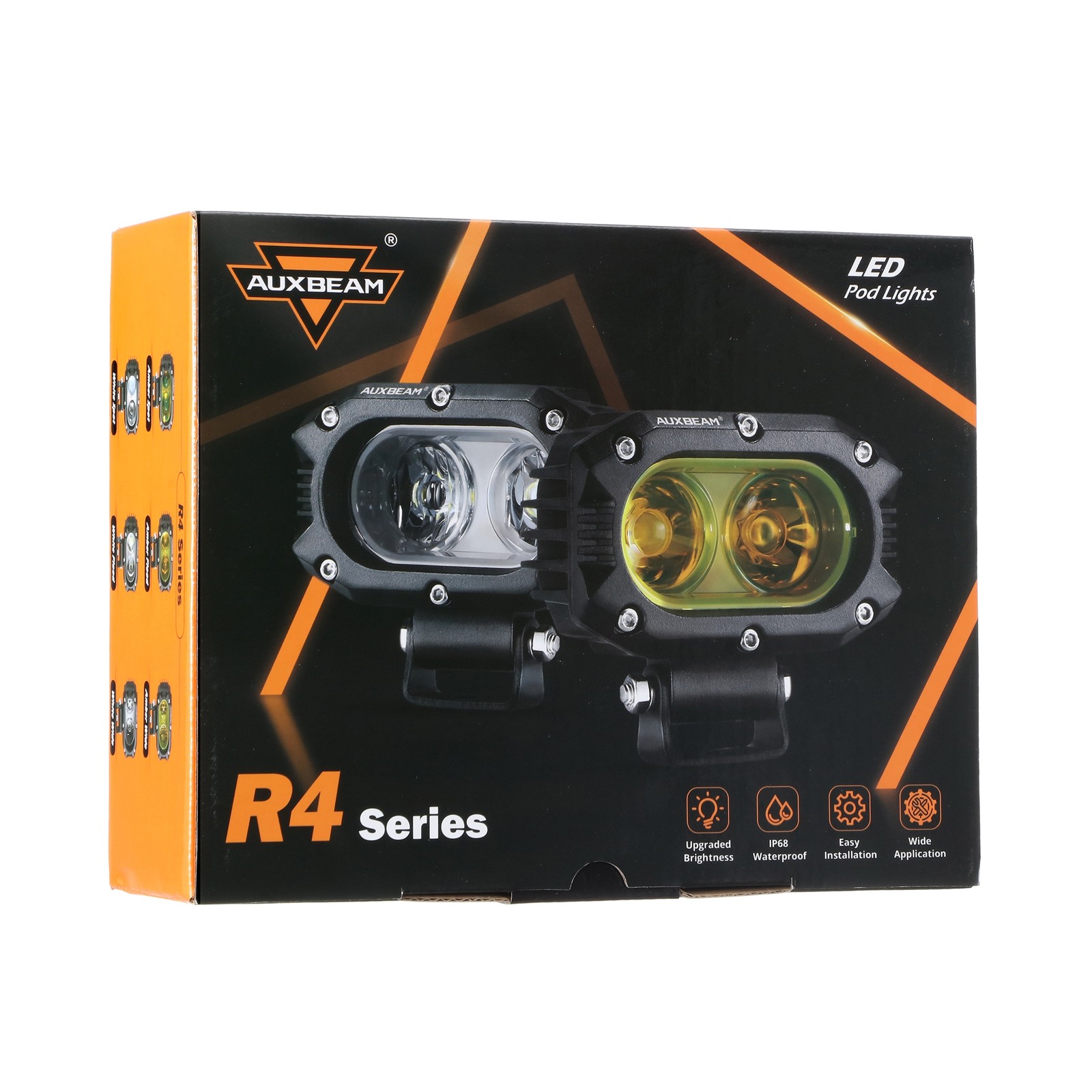 2pcs AUXBEAM Motorcycle 4″ LED Driving Light Work Light Pods Fog Lamp for Harley