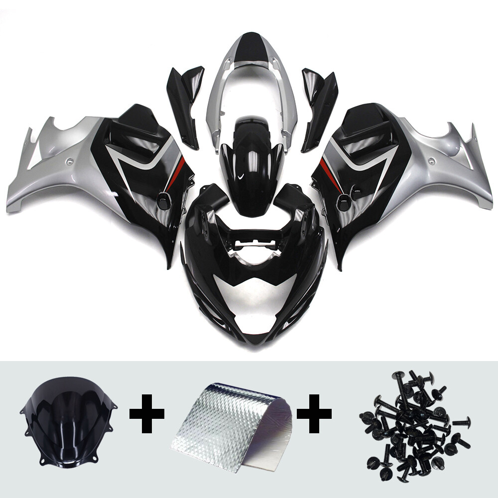 Black Silver Fairing Kit for Suzuki GSX650F 2008-2013 Injection Plastic Bodywork