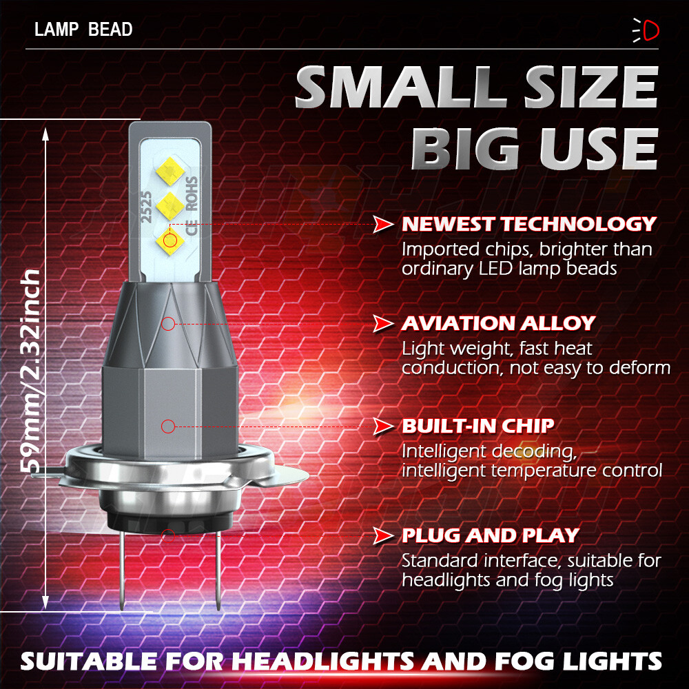 For Honda Silver Wing 600 Motorcycle LED Headlight H7 6000K Bright White Bulbs