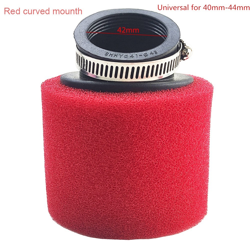 Bend 42mm/1.65In (Fit for 40mm-44mm) Sponge Carburetor Air Intake Filter Cleaner