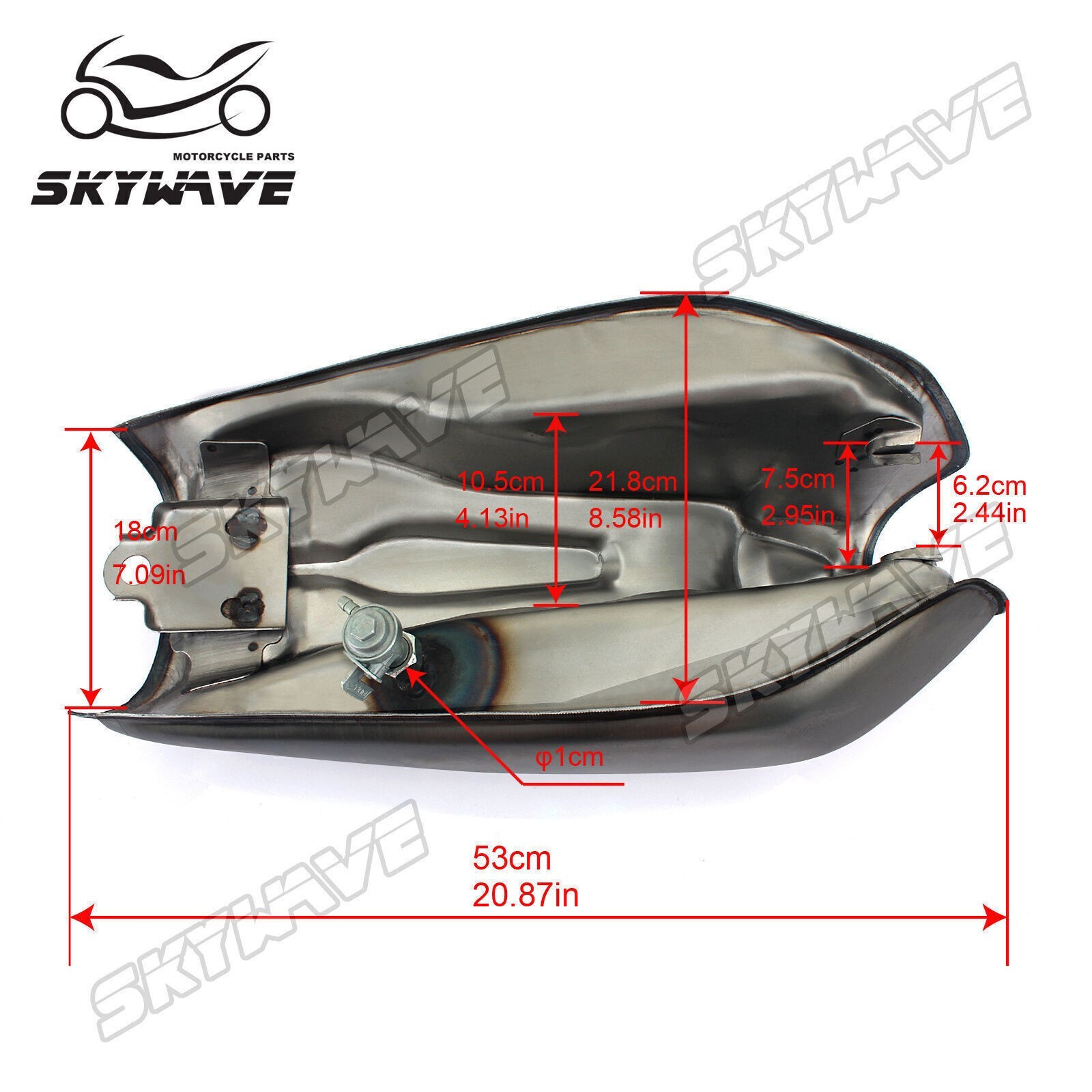 9L 2.4 Gal Steel Cafe Racer Custom Gas Fuel Tank for HONDA CG125 CG125S CG250