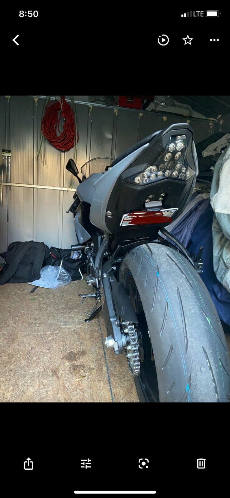 Fender Eliminator Tail Front Facing Black KAWASAKI ZX6R ZX-6R 2019 – 2025