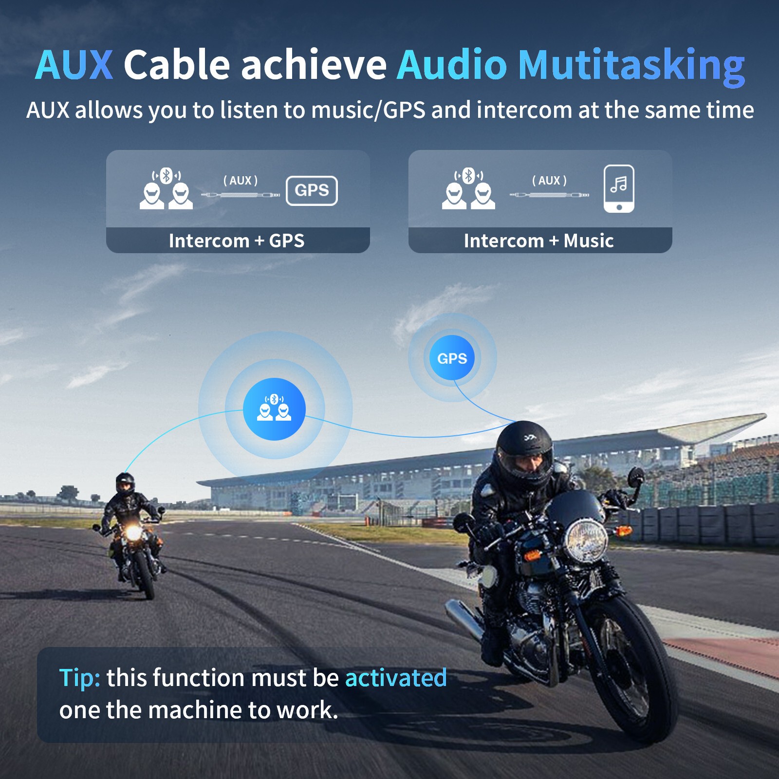 2x M1-S Pro Motorcycle Intercom 2000m 8 Riders Bluetooth Helmet Headset + Mic