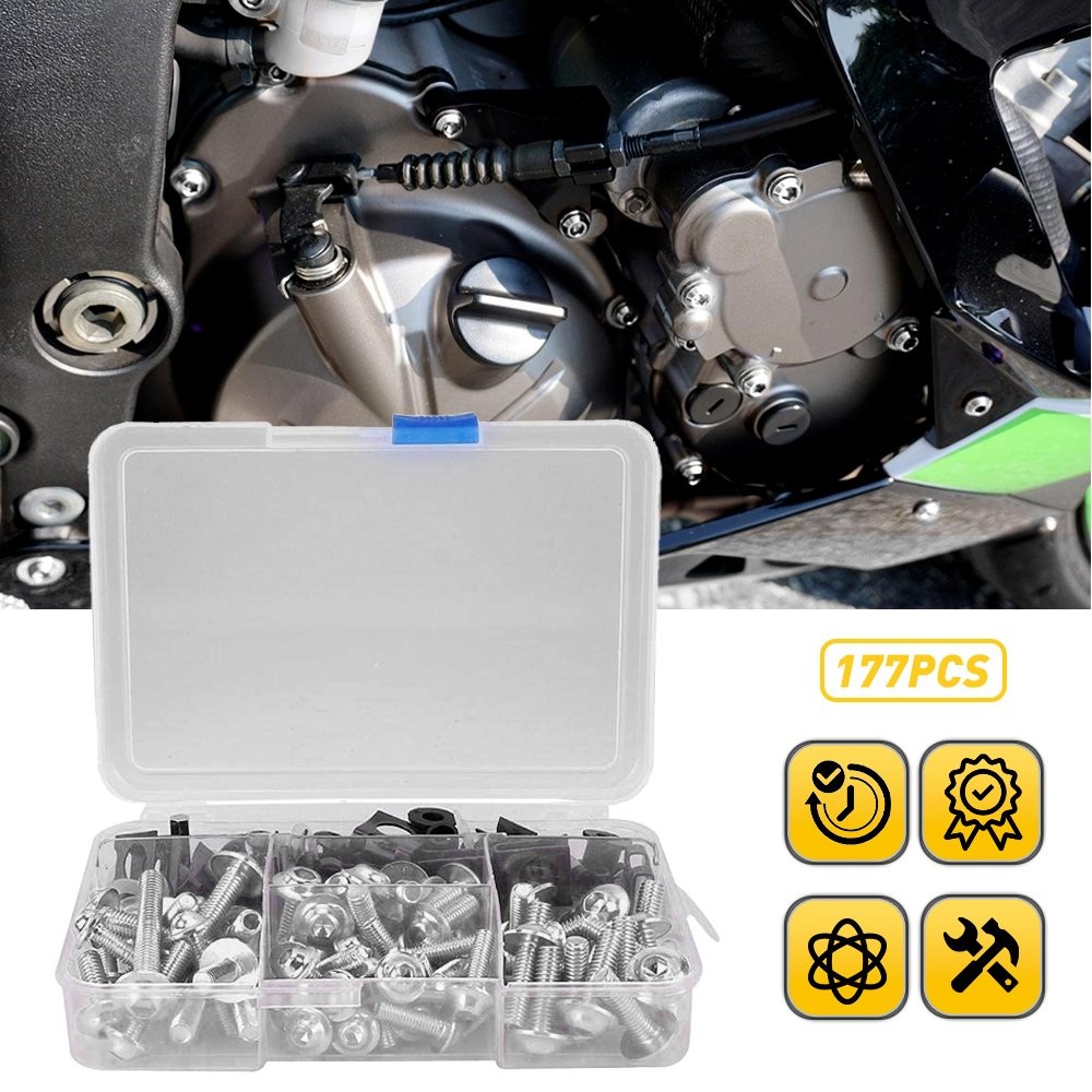 195Pcs Complete Full Fairing Bolts Kit Screws Fit For Honda GROM MSX125 2013-18