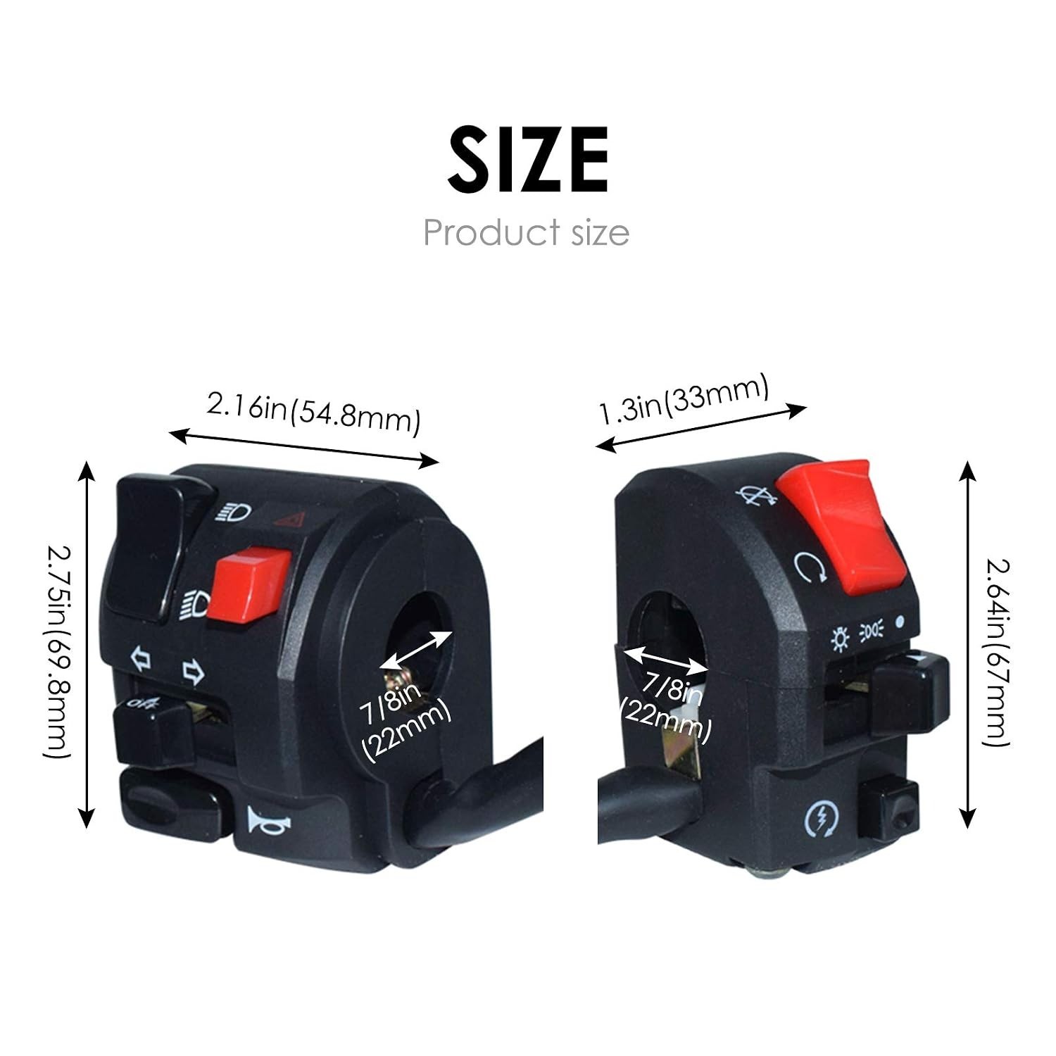 Durable Push Button Handlebar Switches – Waterproof ATV & Motorcycle Essential