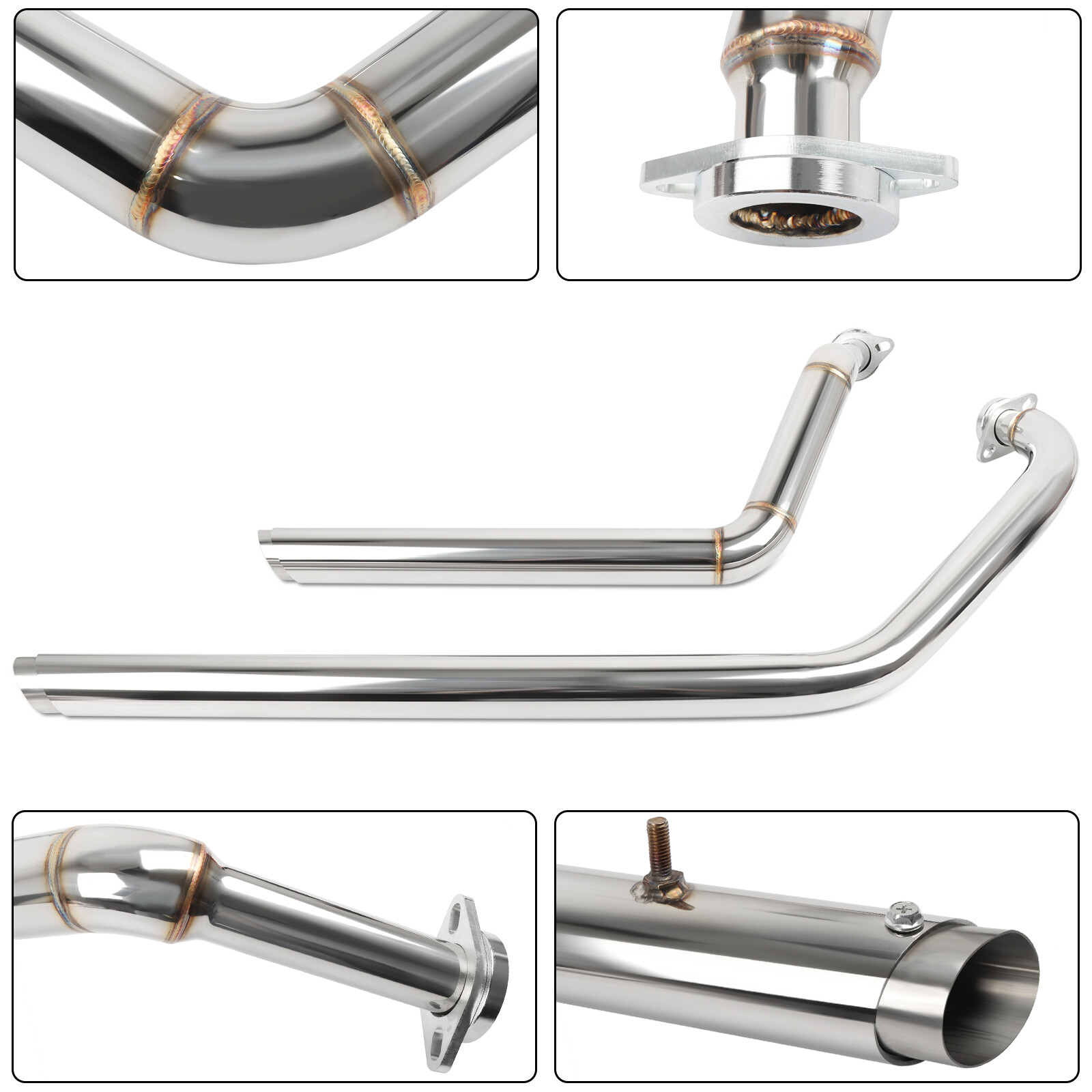 Exhaust Pipes Slash System For Suzuki Boulevard M50 C50 C/T VL800 Volusia Chrome