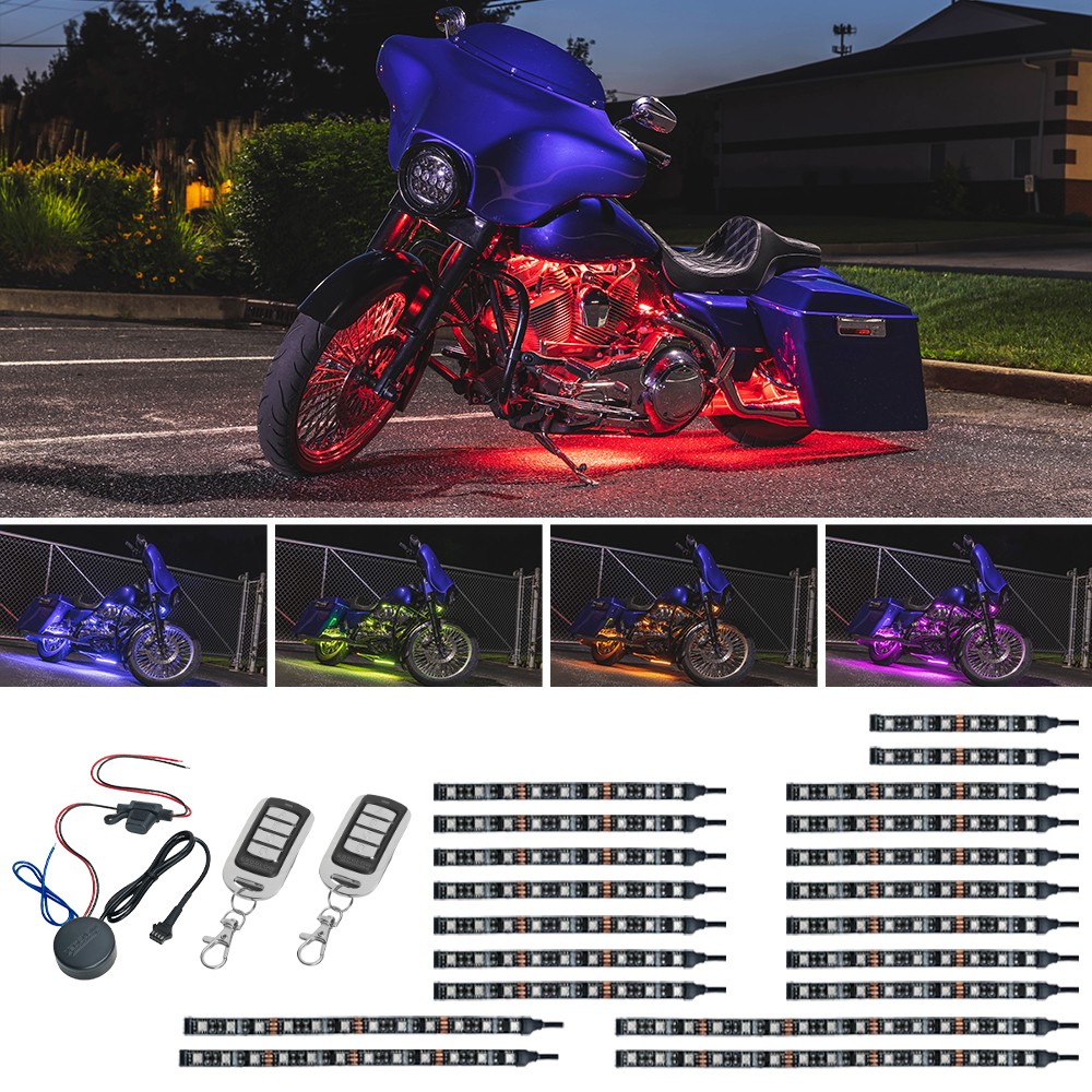 LEDGlow 20pc Advanced Million Color LED Motorcycle Neon Accent Flex Light Kit