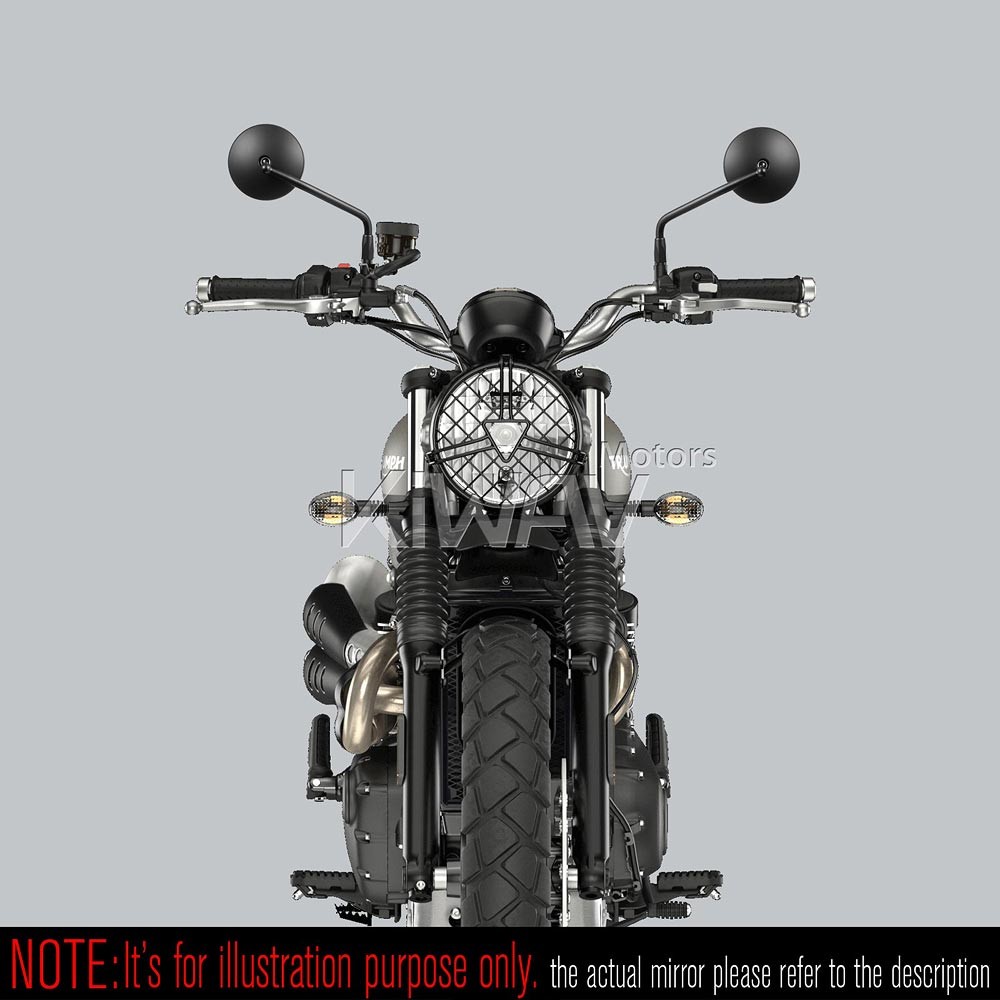 KiWAV Eclipse Mirrors Black Round for Triumph Thunderbird 1600 / 1700