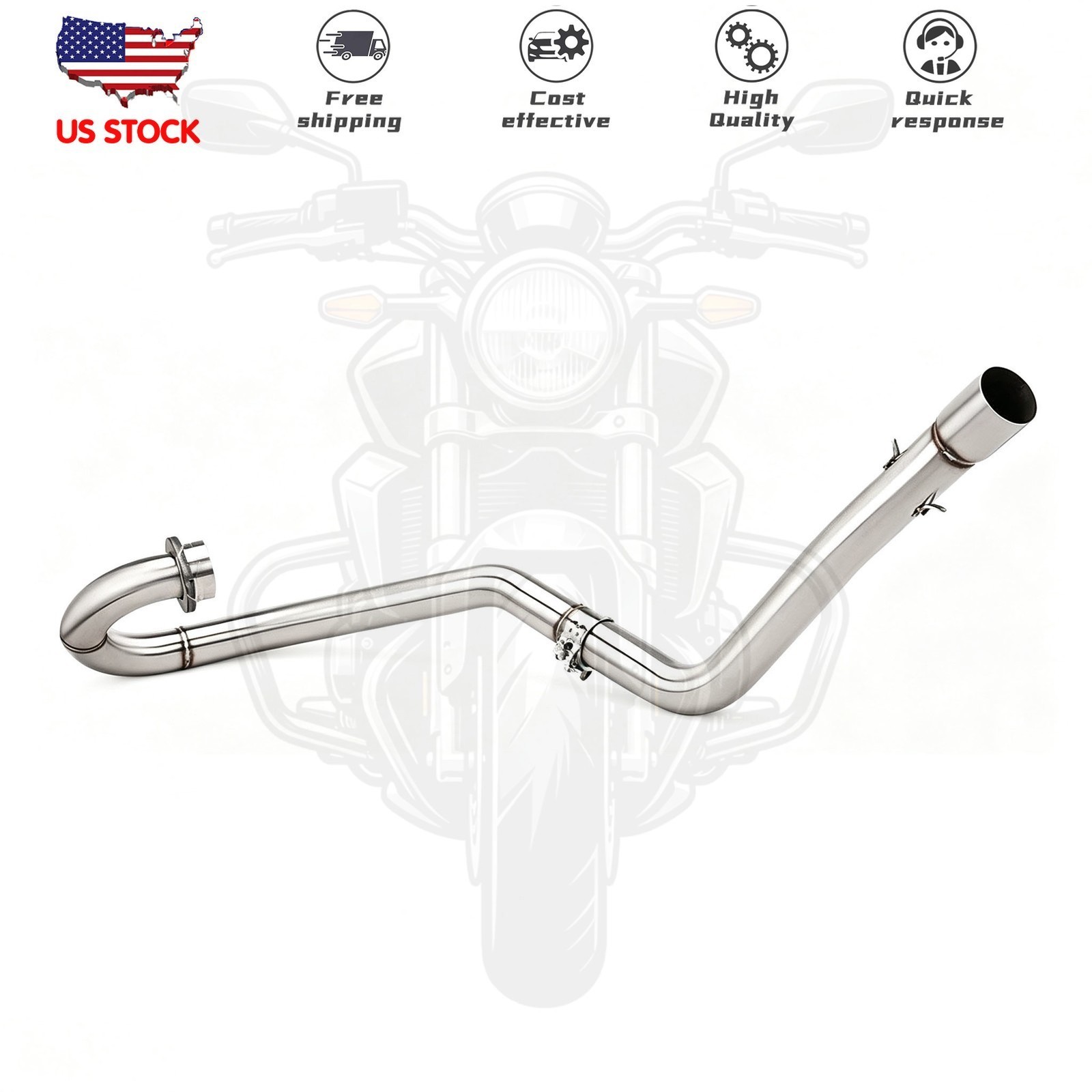 Full System Silvery Exhaust Tips Header Pipe For Yamaha Raptor 700 R 700R 15-26
