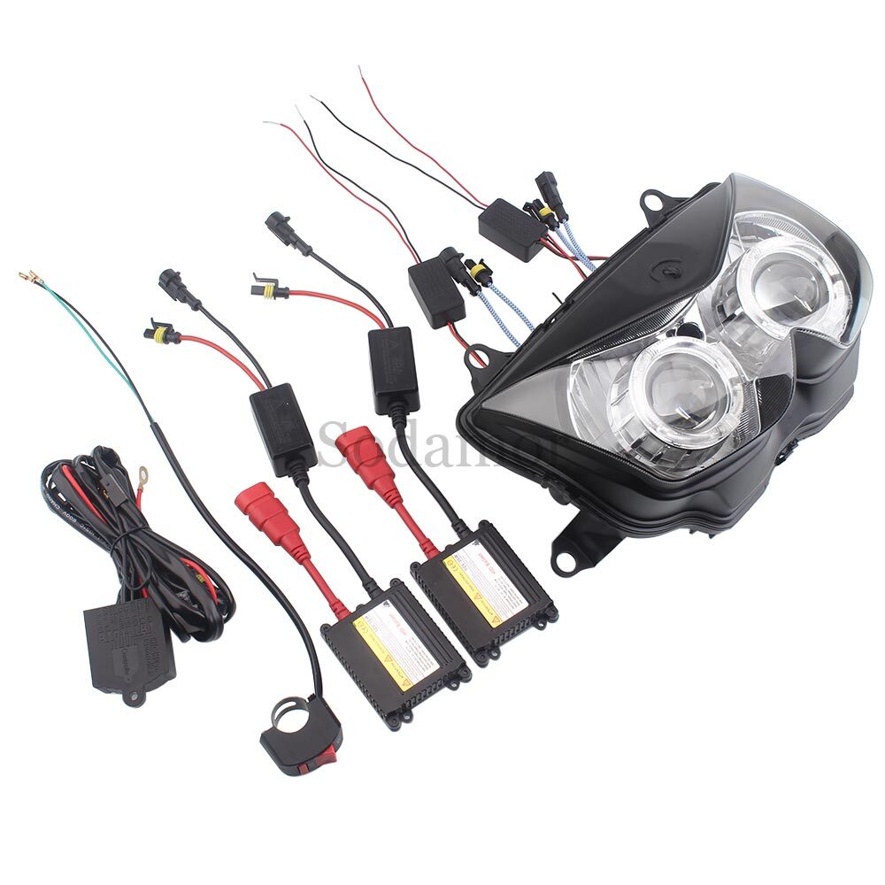 Headlight Lamp Assembly Angel Devil Eye For Kawasaki Z1000 2003 2004 2005 2006