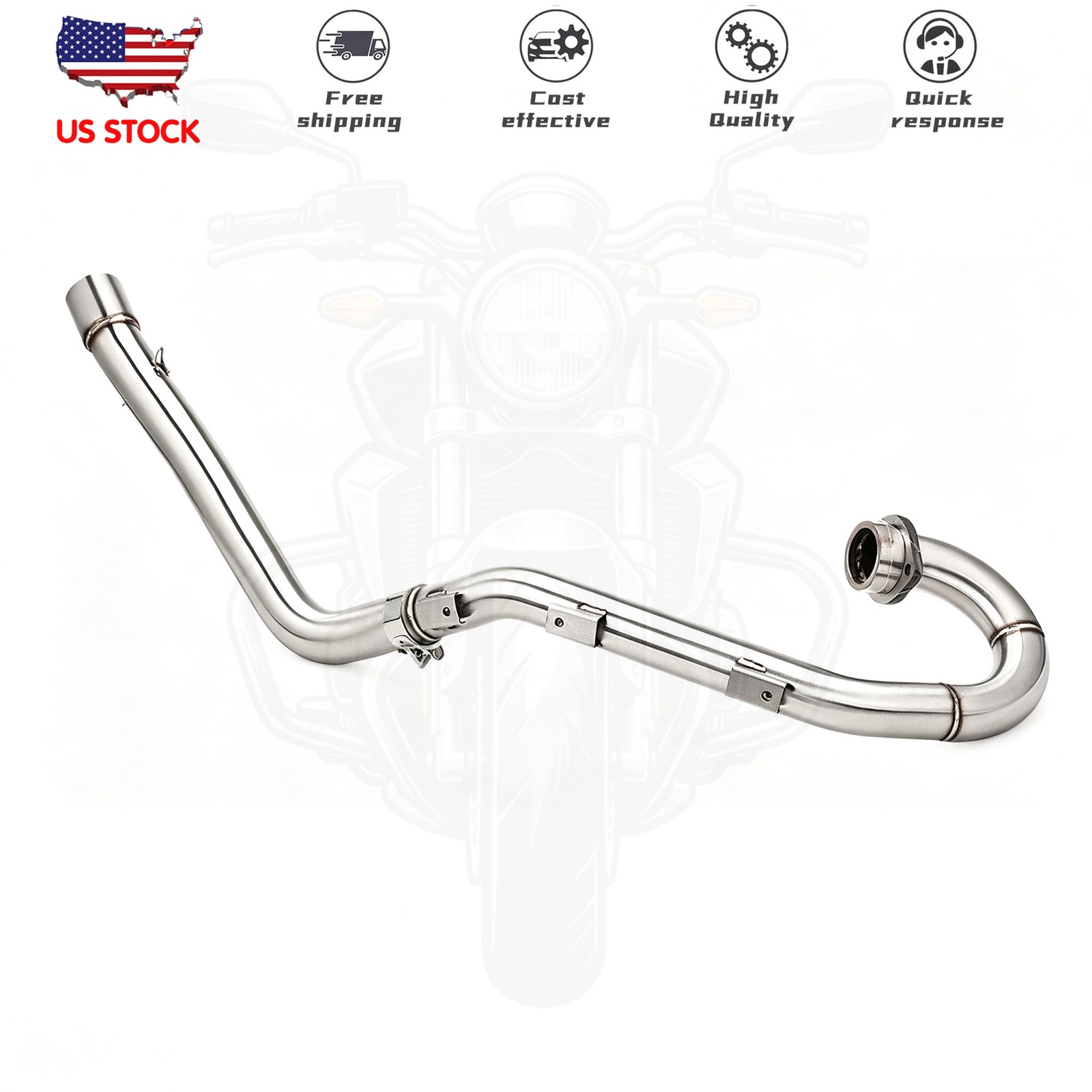 For Yamaha Raptor 700R 2015-2026 Exhaust System Header Link Pipe 51MM Slip On