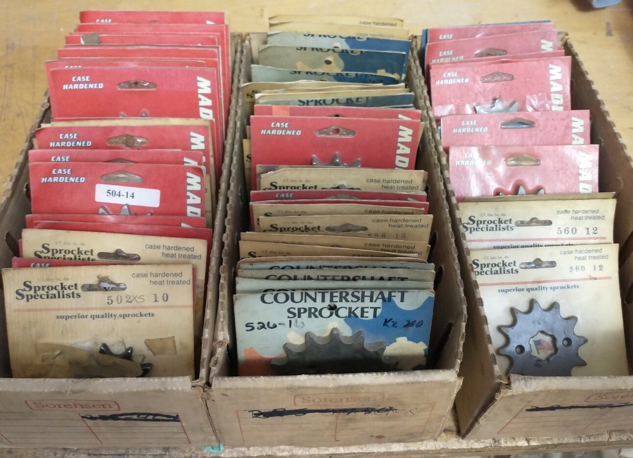 (77) Sprocket Specialists Case Hardened Steel Front Sprockets Lot Made in USA
