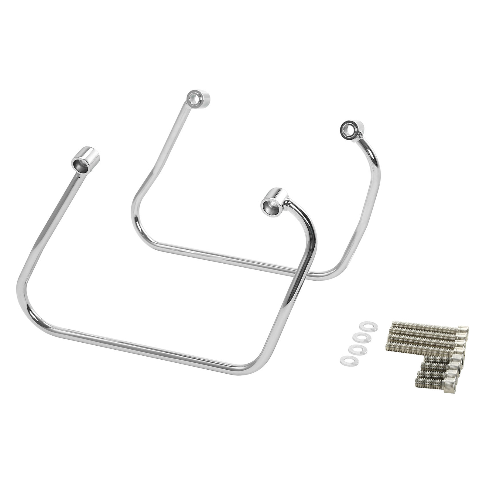 Saddlebag Support Bracket Mounts (Chrome) Fit For Harley Softail Street Bob 18+