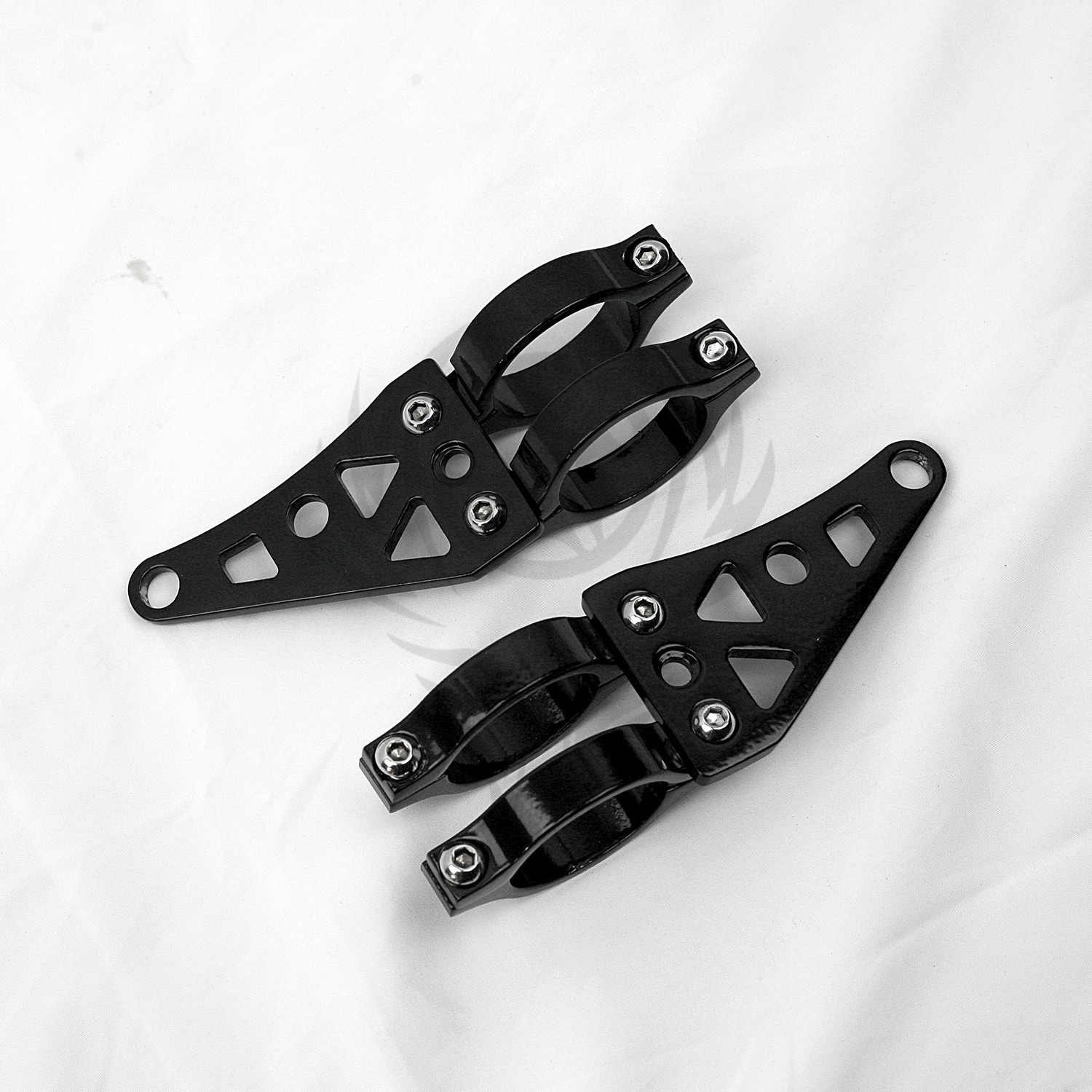 Black High Quality 39mm Fork Mounted Cafe Racer Headlight Brackets