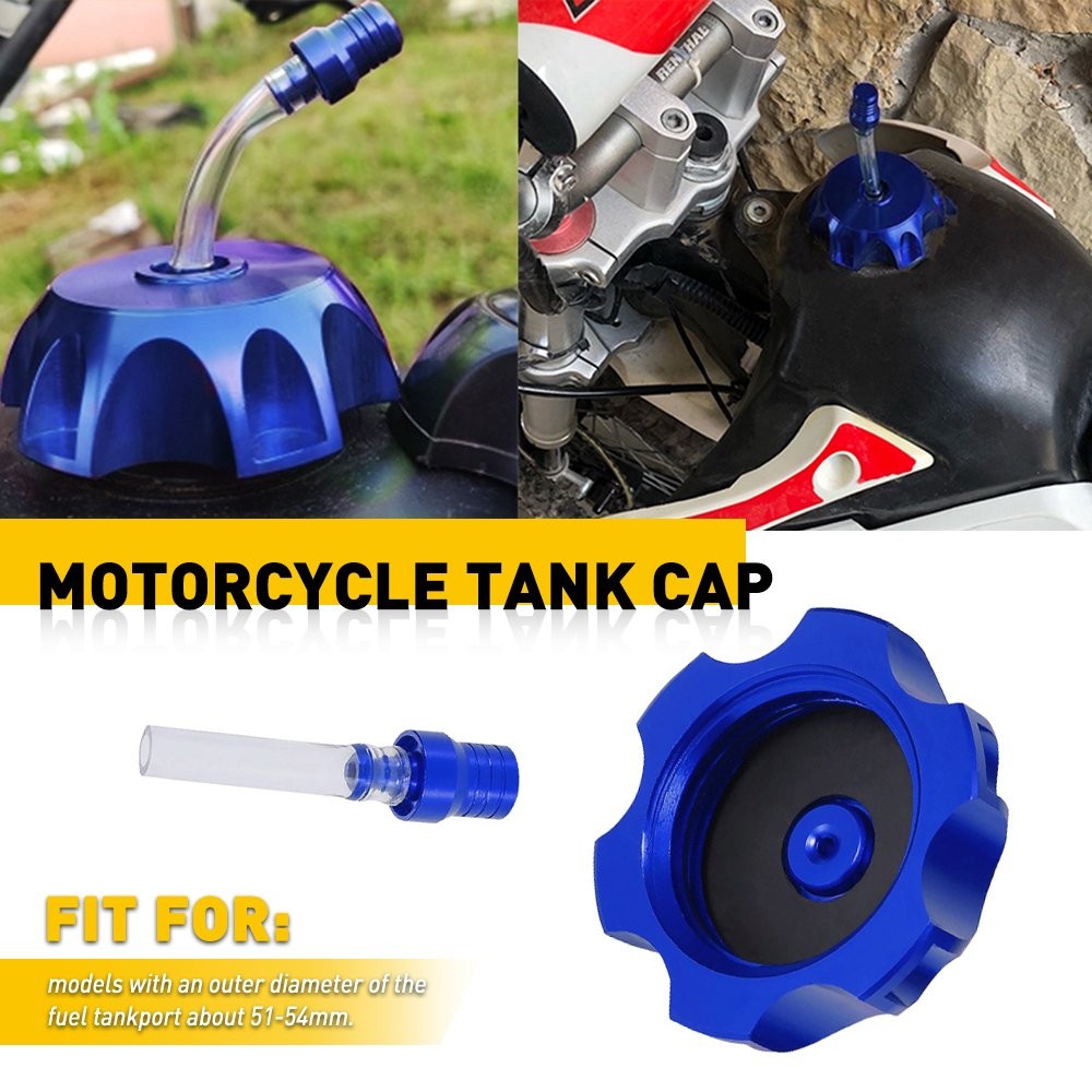 Blue Fuel Gas Tank Motorcycle Cap For Cover 51-54mm Car Auto Replacement EOOG PY