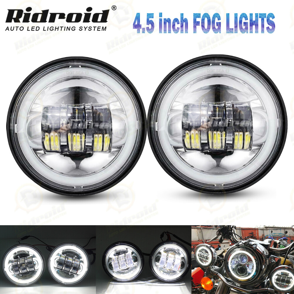 4.5″ Inch LED Spot Fog Passing Lights Driving Lamp For Harley Davidson Motorbike