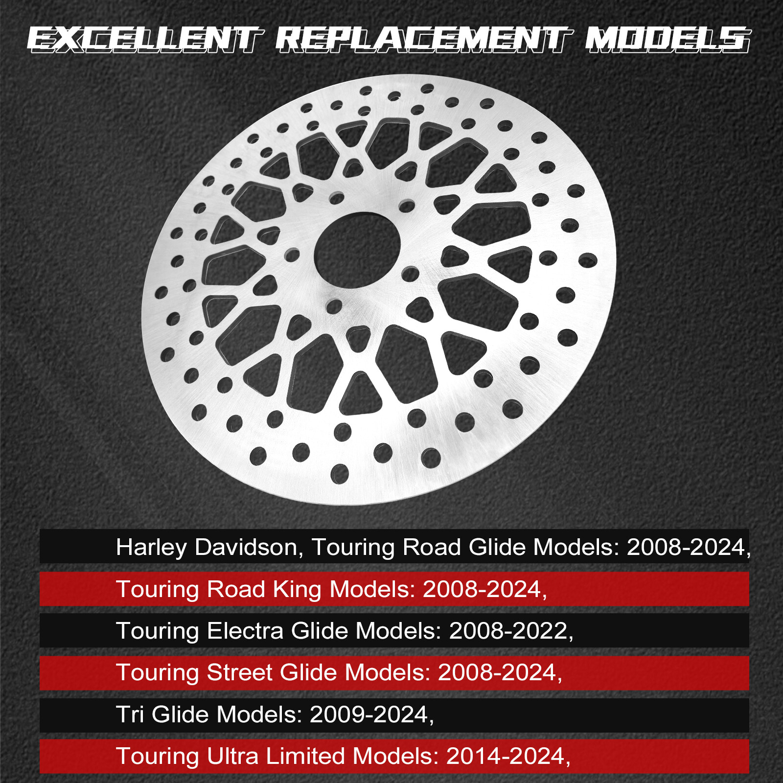 11.8 Harley Front Brake Rotor Mesh Set w/ Bolts for Touring Bagger Models US