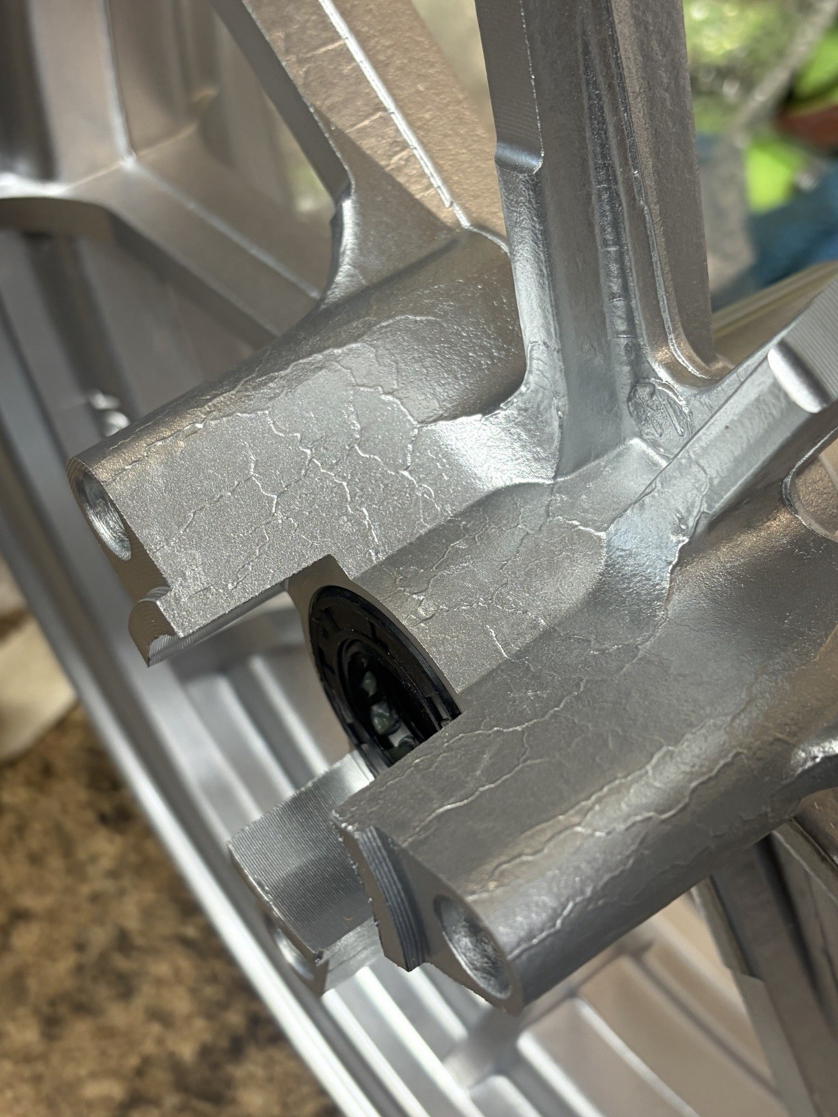 Mini Bike Front Wheel. BLEM 12 Inch For 12mm Axles. MINOR PAINT ISSUES.