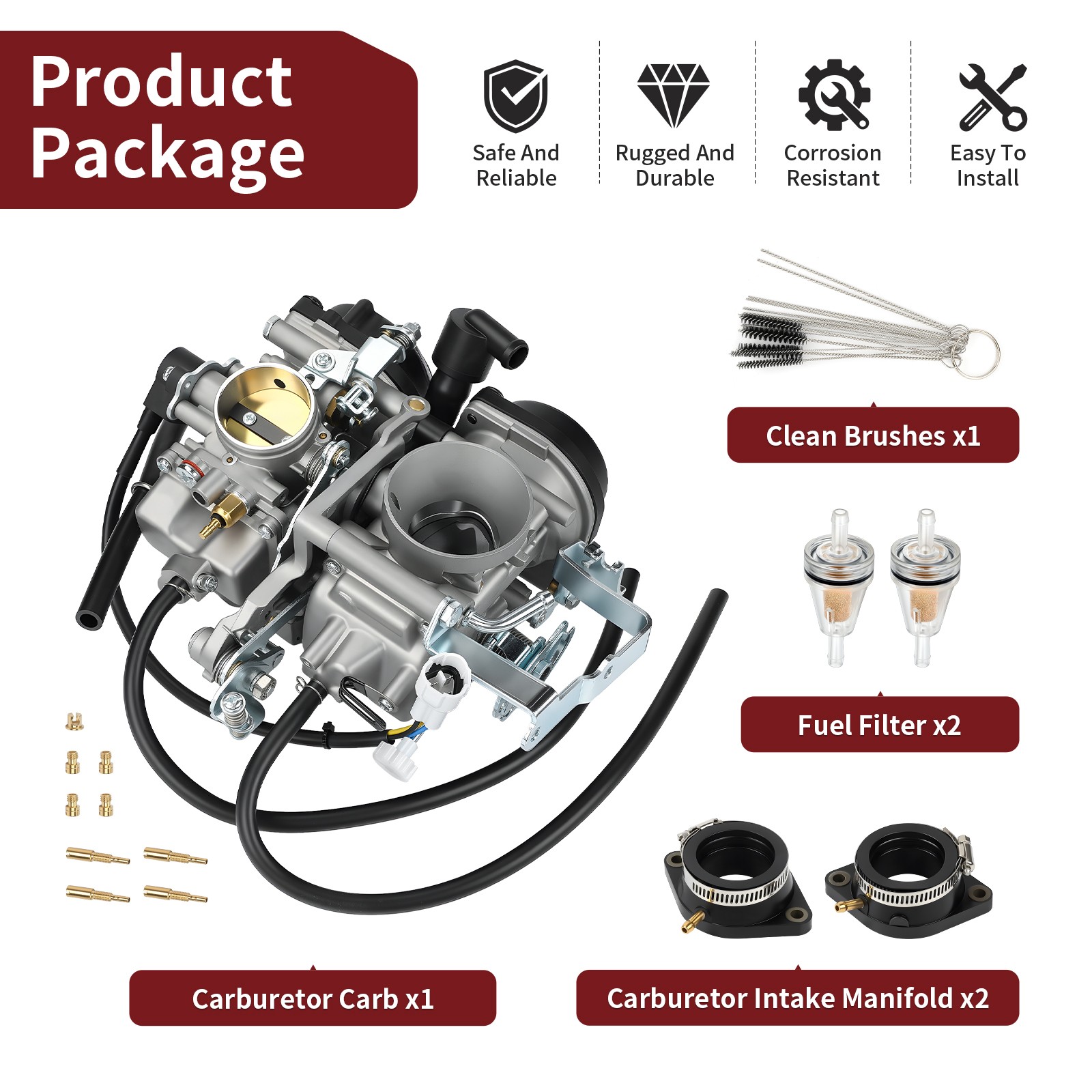 Carburetor w/ Intake Manifold Boots For Yamaha V Star 1100 Custom Classic 99-05