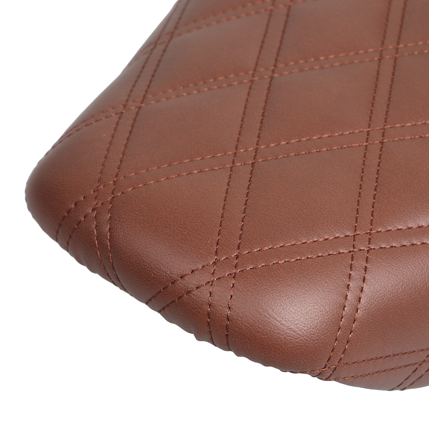 Diamond Brown Synthetic Leather + Ultra-Foam Solo Driver Seat For Harley Softail