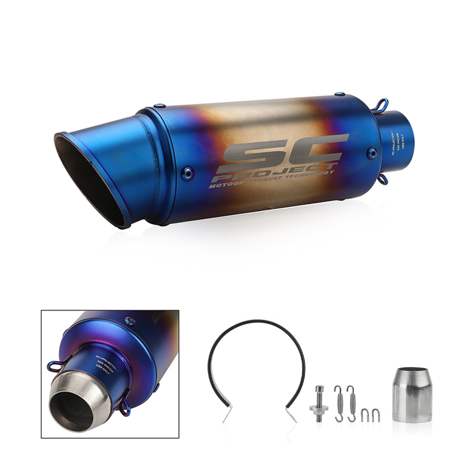 Slip On Exhaust Muffler Pipe Tail Tips For 38-51mm 2″ Universal Motorcycle ATV