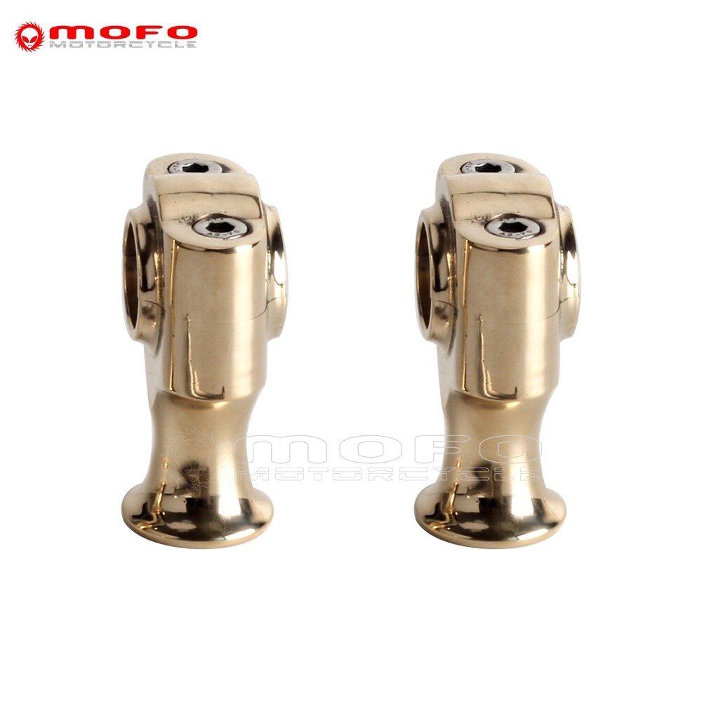 BRASS Handlebar Riser Solid Bushings & Bolts For 1973-up Harley Bobber 1” Bars