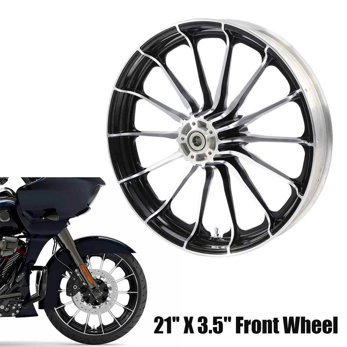 21” X 3.5” Front Wheel Fit For Harley Touring Road Street Glide 2008-2023 ABS