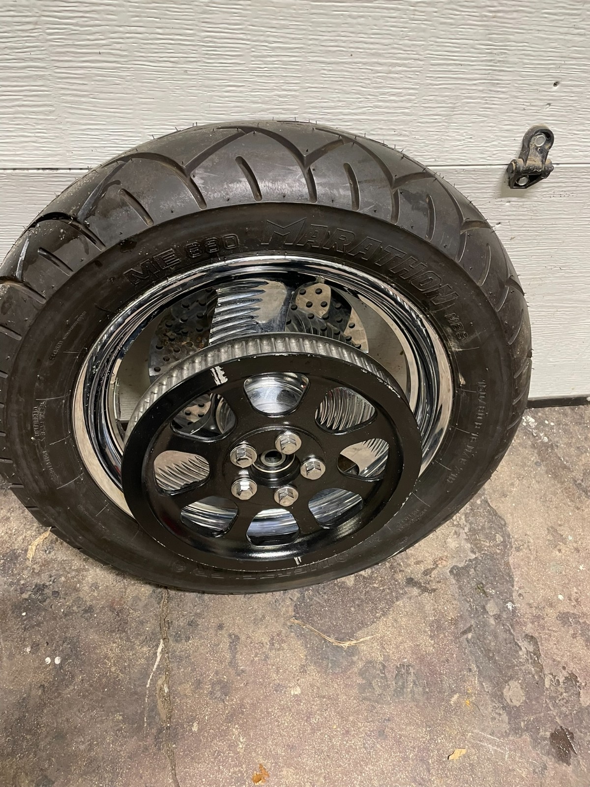 21 16 Chrome Billet 3 Blade Wave Wheel Set PM Harley Pro Street FXR CCI Chopper