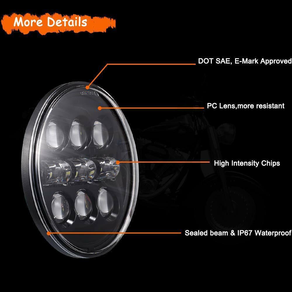 5.75″ 5 3/4 INCH LED HEADLIGHT HIGH LOW BEAM PROJECTOR FOR DYNA SPORTSTER MOTOR