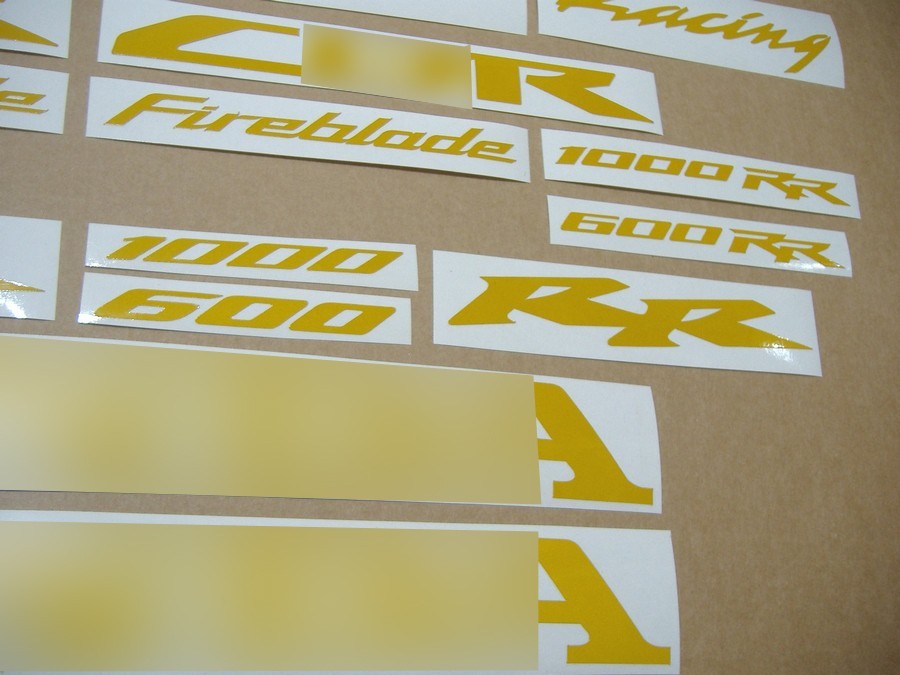 Stickers for CBR 600RR 1000RR custom yellow light reflective graphics set giallo