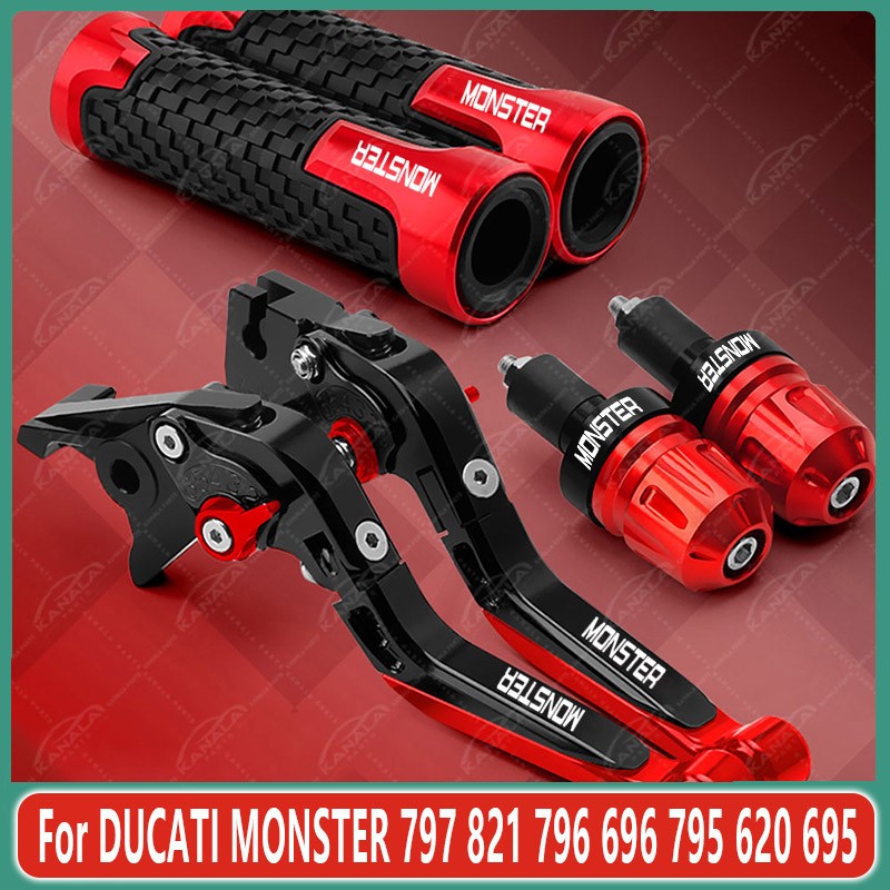 For DUCATI MONSTER 797 821 796 696 795 Brake Clutch Levers Handlebar Grip Set